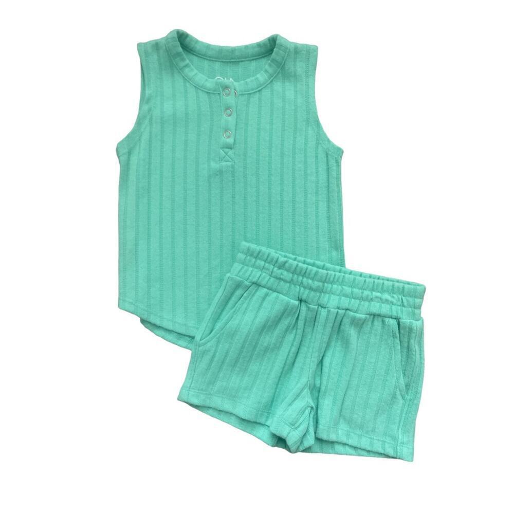 Chaser Green Ribbed Matching Set Size 4 - Picture 1 of 6